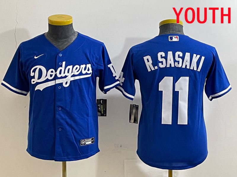 Youth Los Angeles Dodgers 11 R.Sasaki Blue Game 2025 Nike MLB Jersey style 1